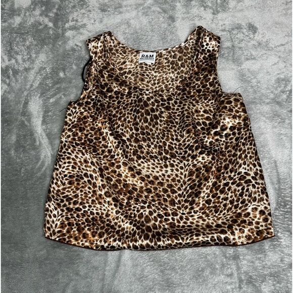 Vintage Y2K Leopard Print Tank Top Women’s Size Medium Brown - Picture 1 of 9